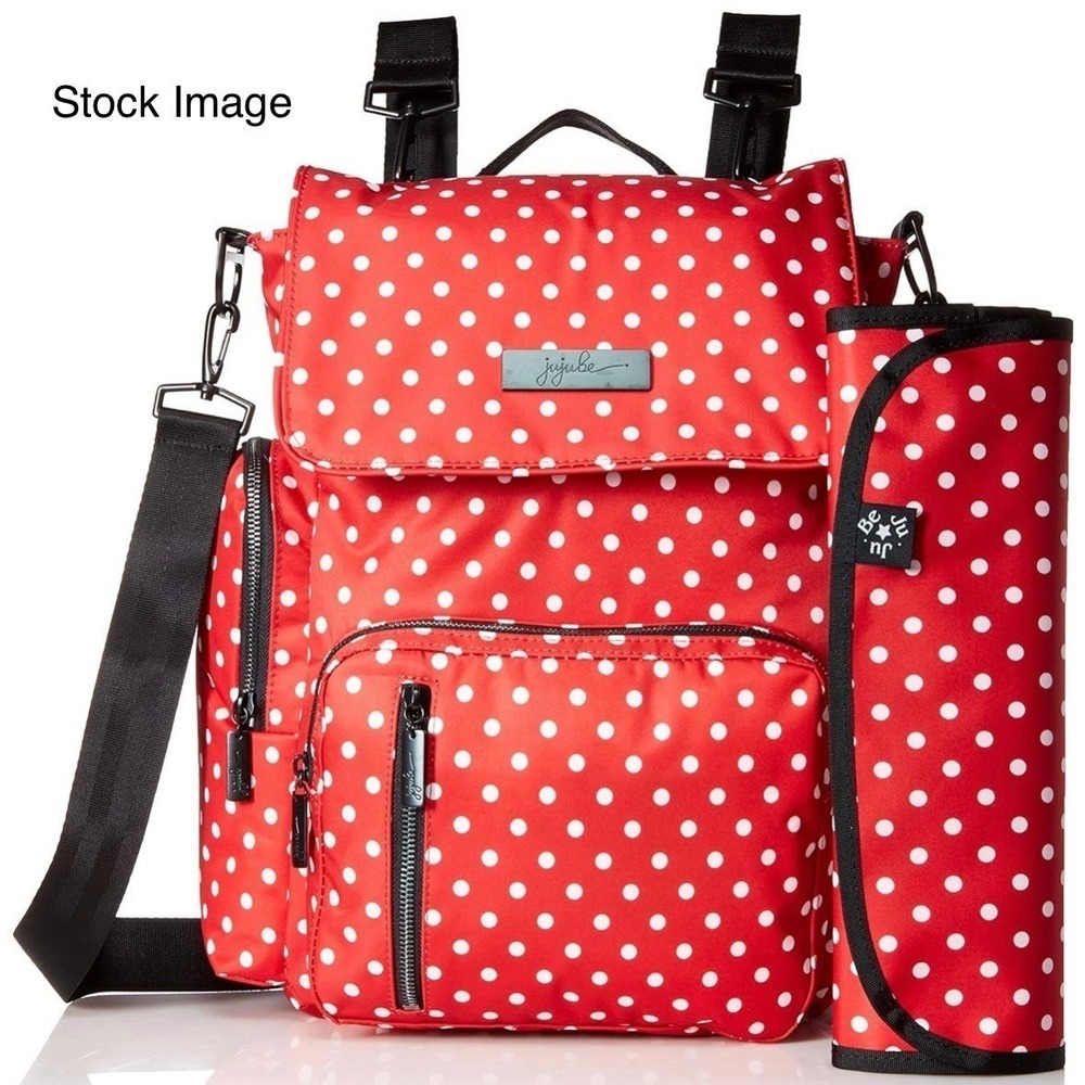 JuJuBe Be Sporty Disney Backpack‎ Diaper Bag Minnie Mouse Red Polka Dot NWT
